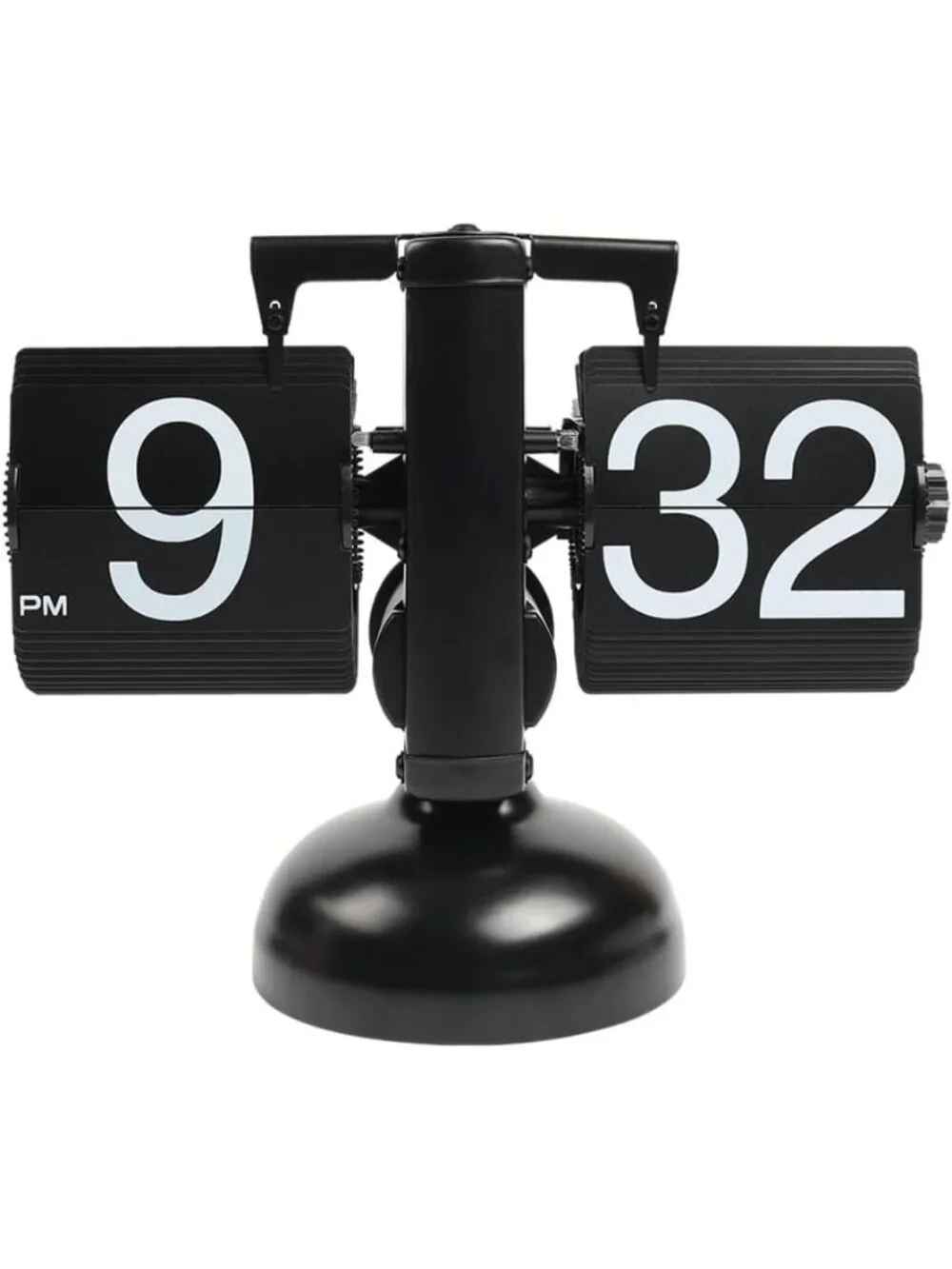 Home Black Analog Quartz Large Number Antique Vintage Design Flip Desk Clock